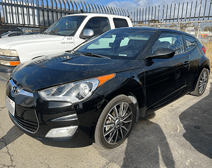 Black Hyundai Veloster photographed after purchase review